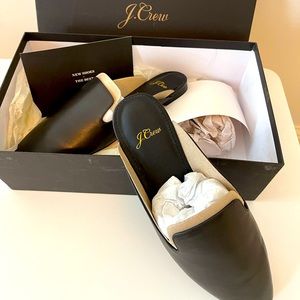 J Crew Black Leather Mule